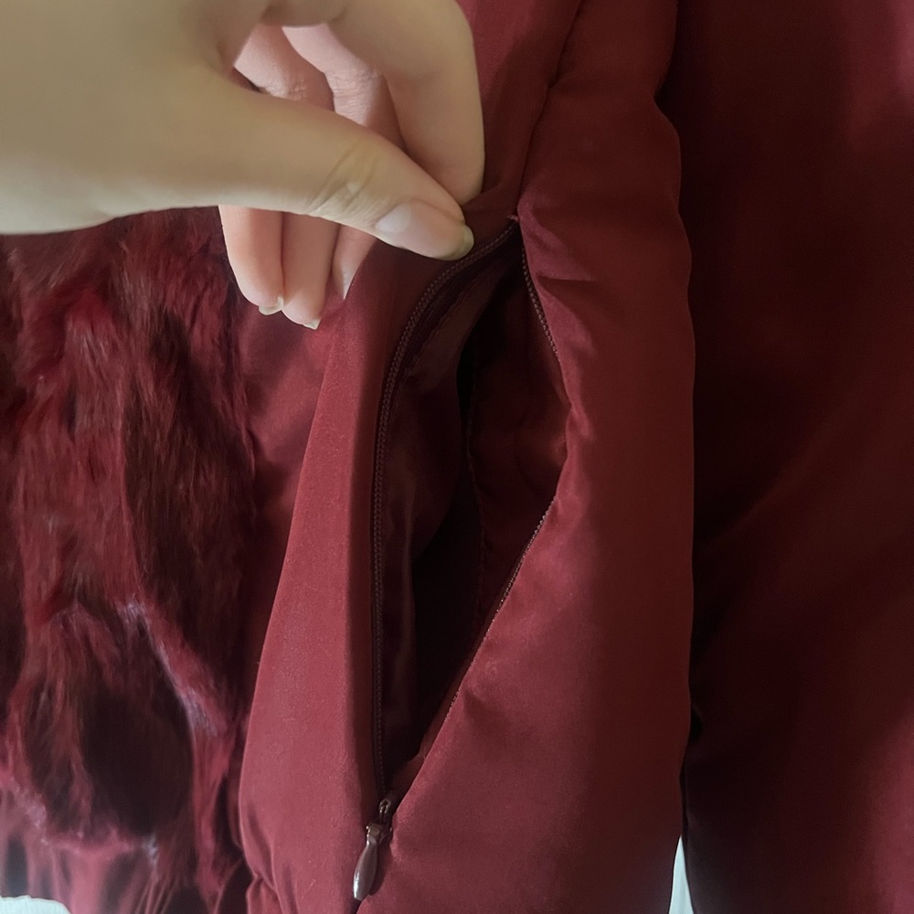 Elegant Red Faux Fur Women's Jacket - Picture 7 of 9